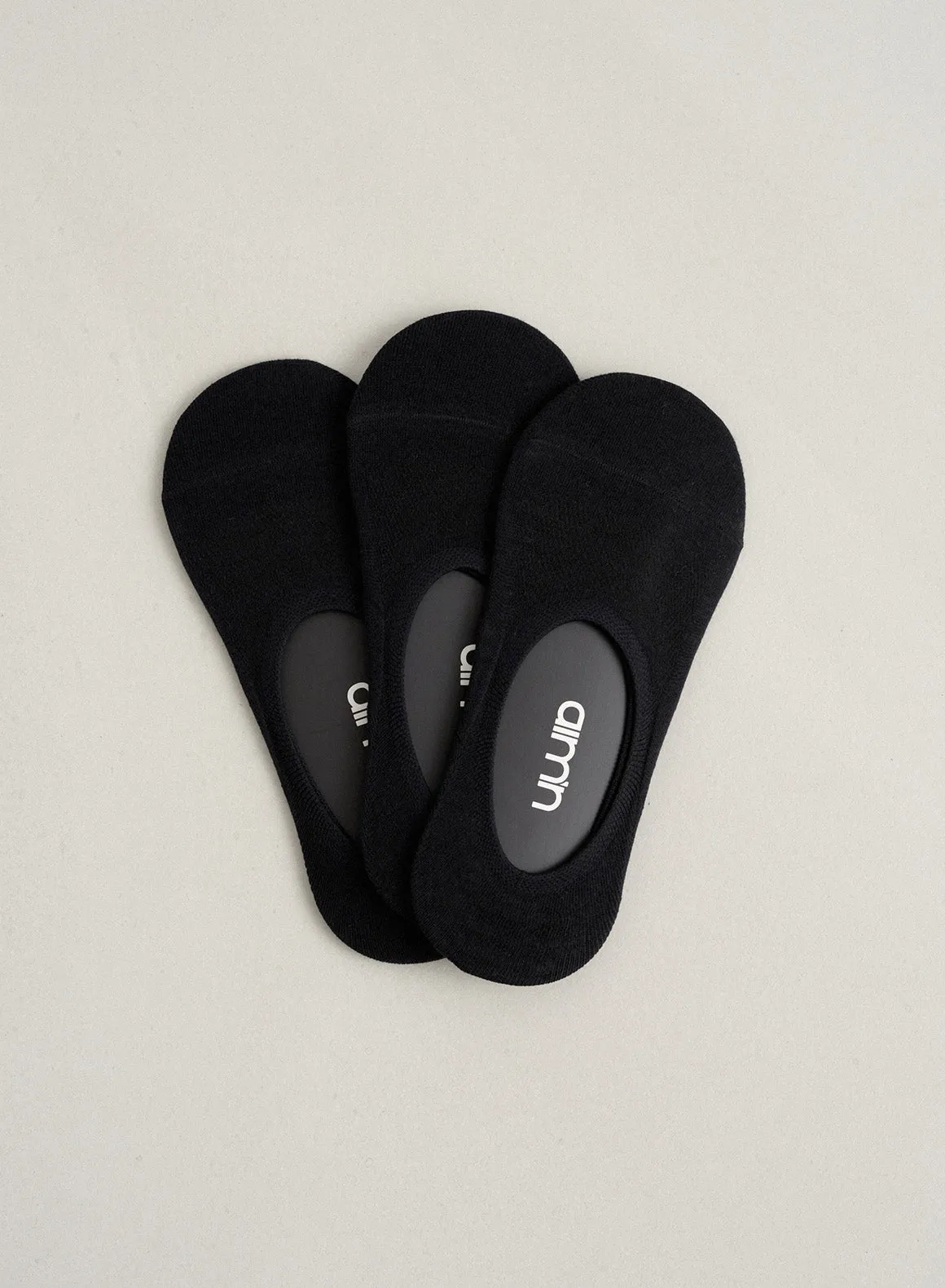 3-Pack Black Invisible Workout Socks