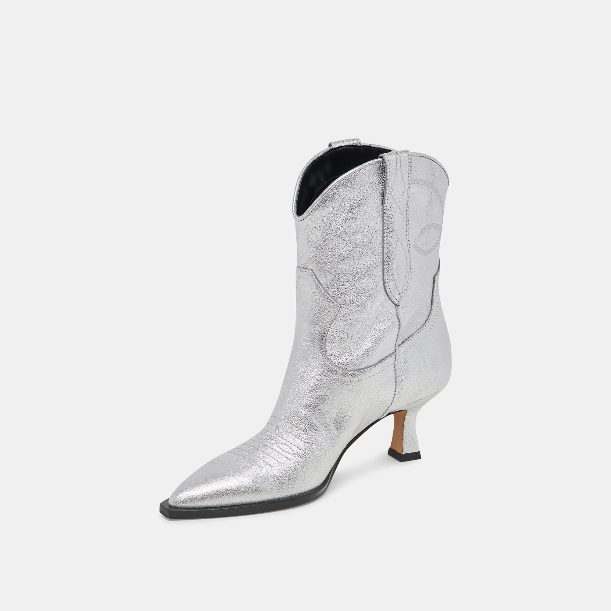 ANGEL BOOTIES SILVER METALLIC LEATHER