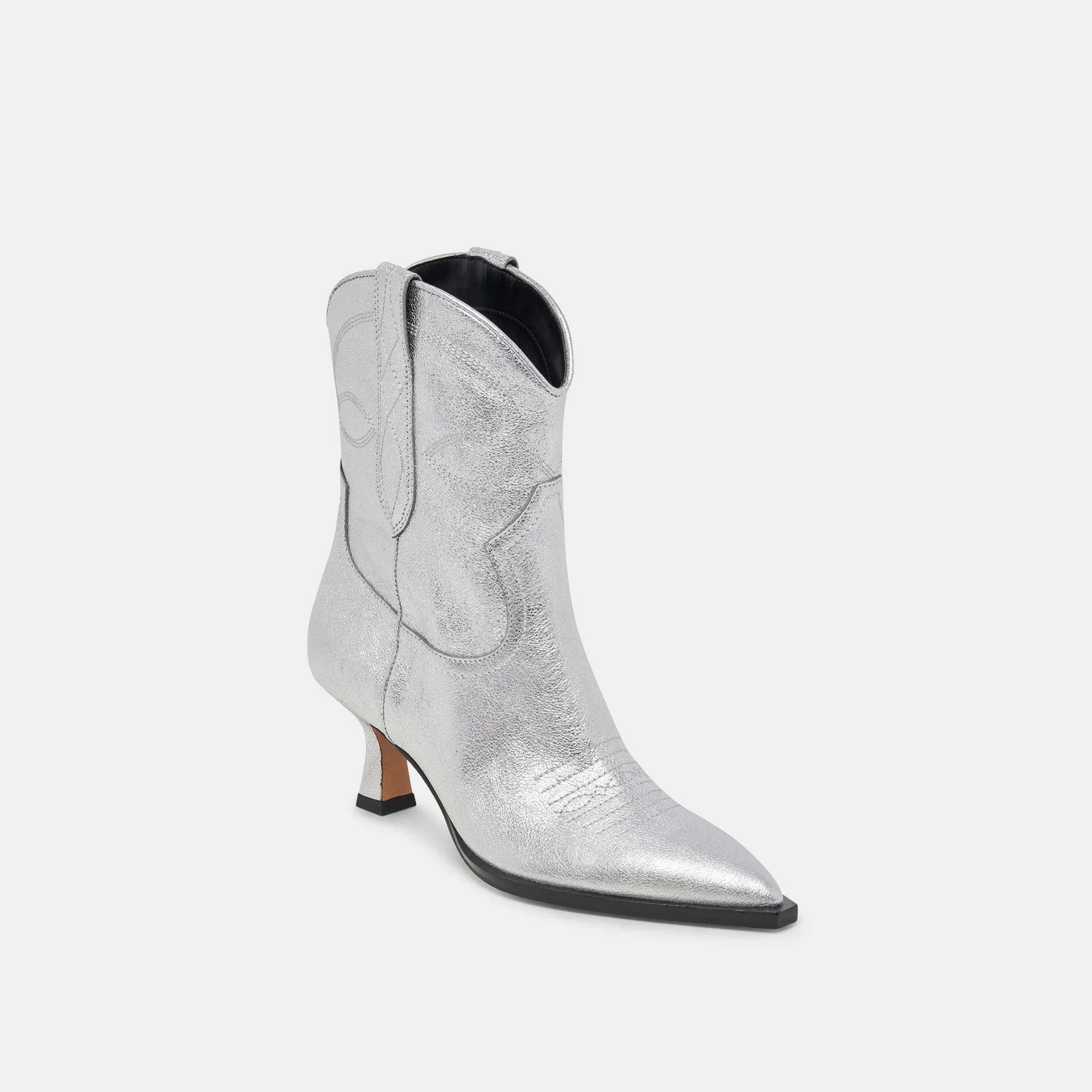 ANGEL BOOTIES SILVER METALLIC LEATHER