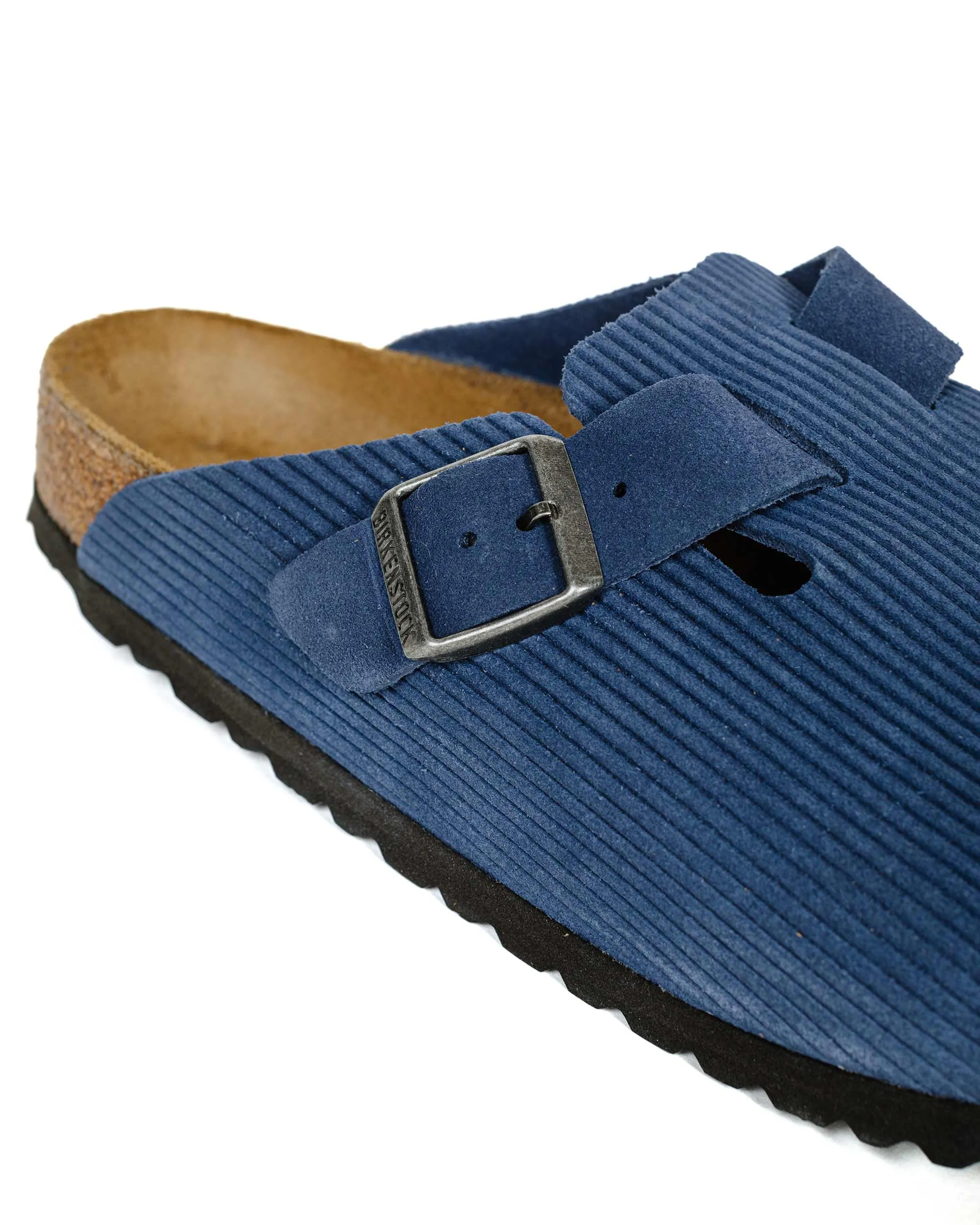 Birkenstock Boston Indigo Blue Suede Corduroy