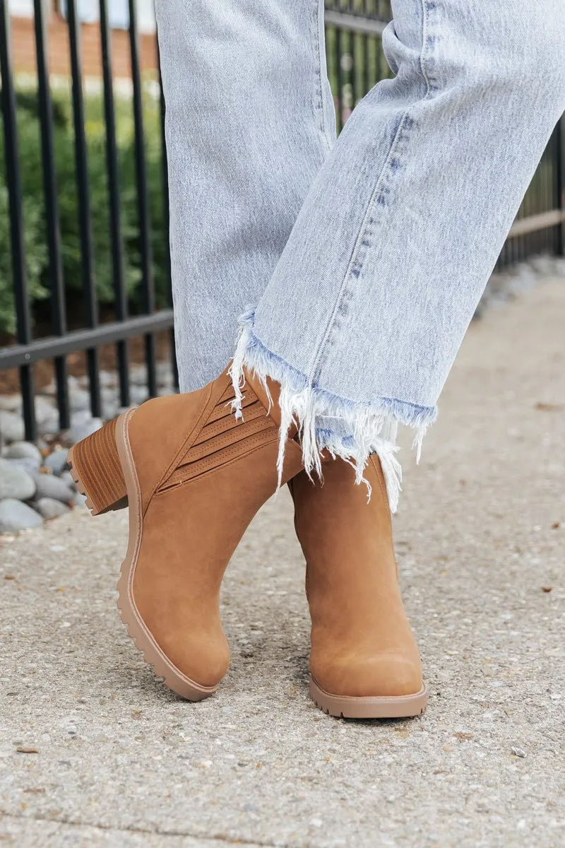 Cognac Wisely Heeled Bootie