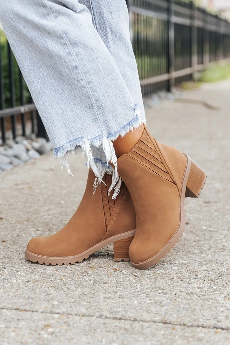 Cognac Wisely Heeled Bootie