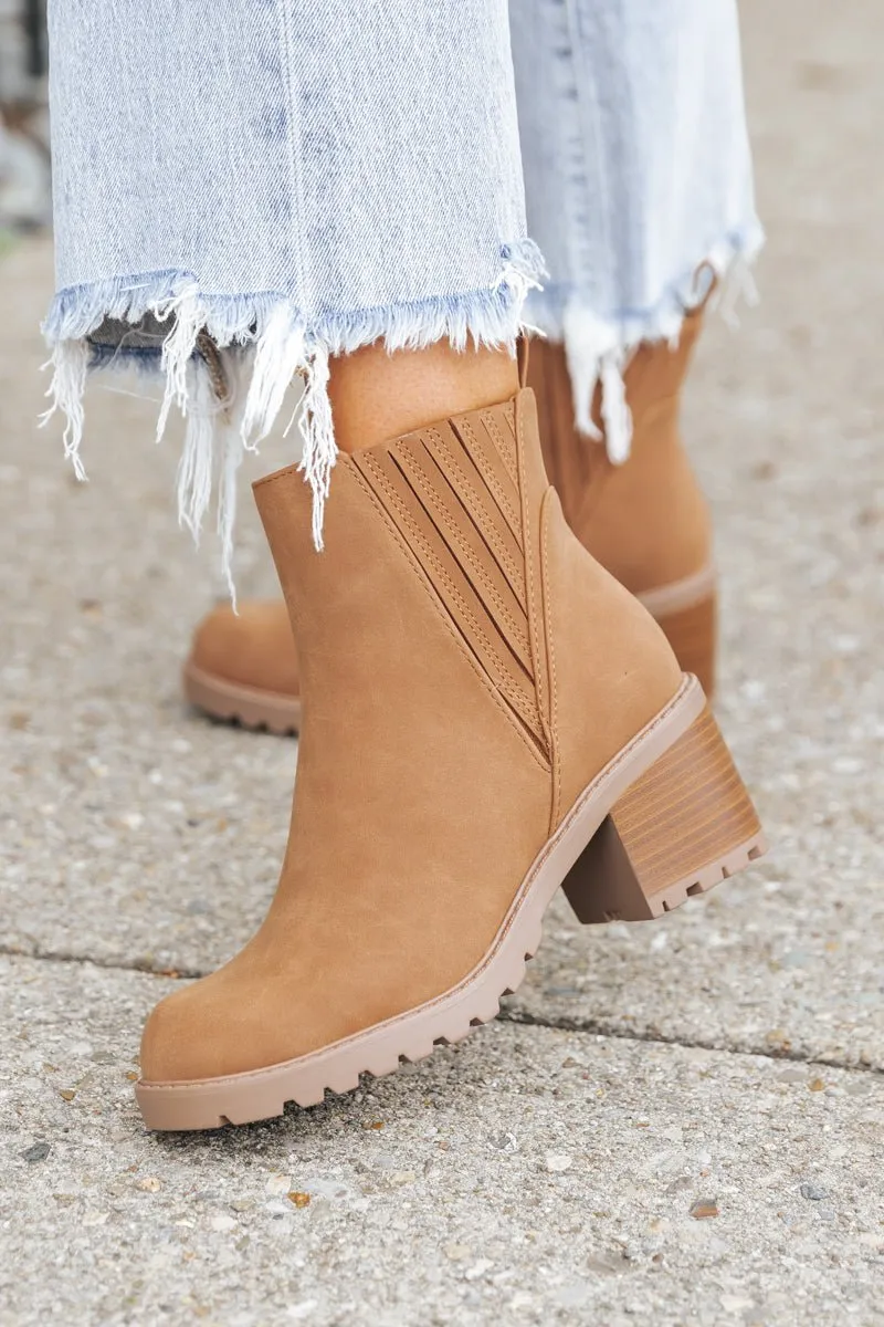 Cognac Wisely Heeled Bootie