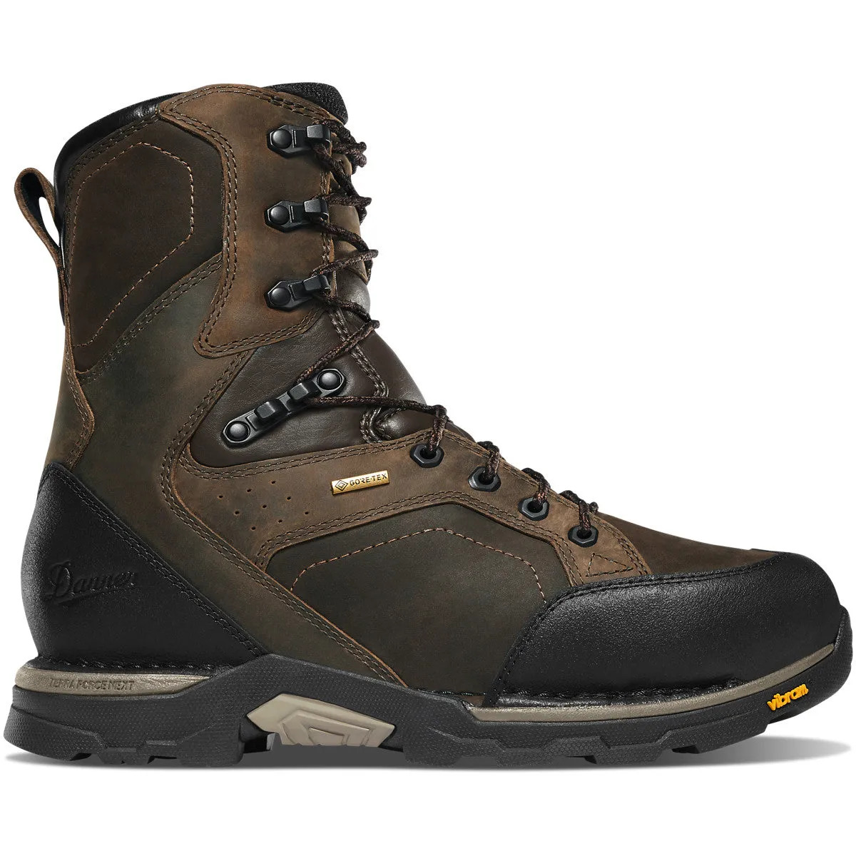 Danner Men's Crucial 8" Plain Toe Waterproof Work Boot- Brown - 15862