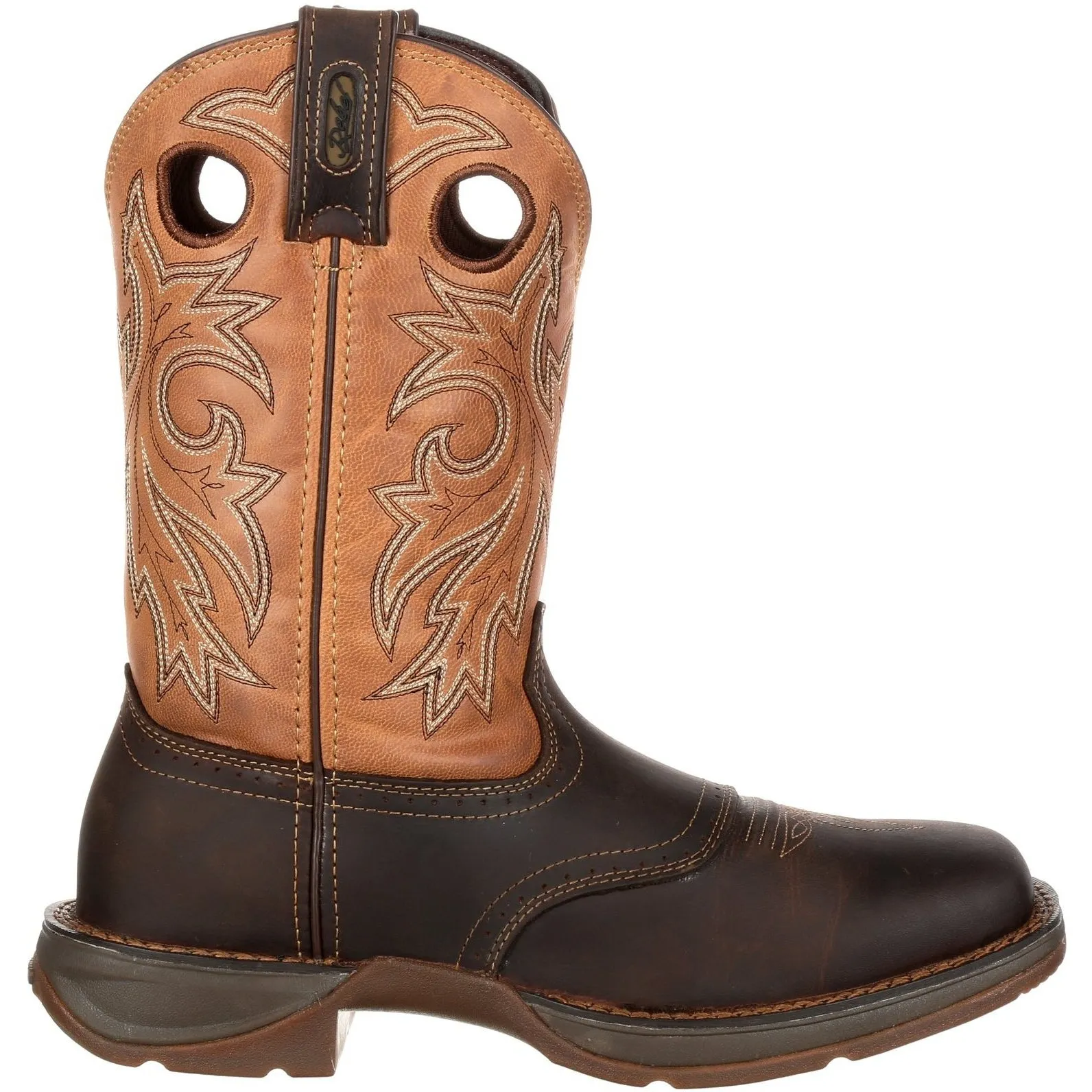 Durango Men's Rebel 11" Steel Toe WP Western Boot- Brown/Tan- DB019