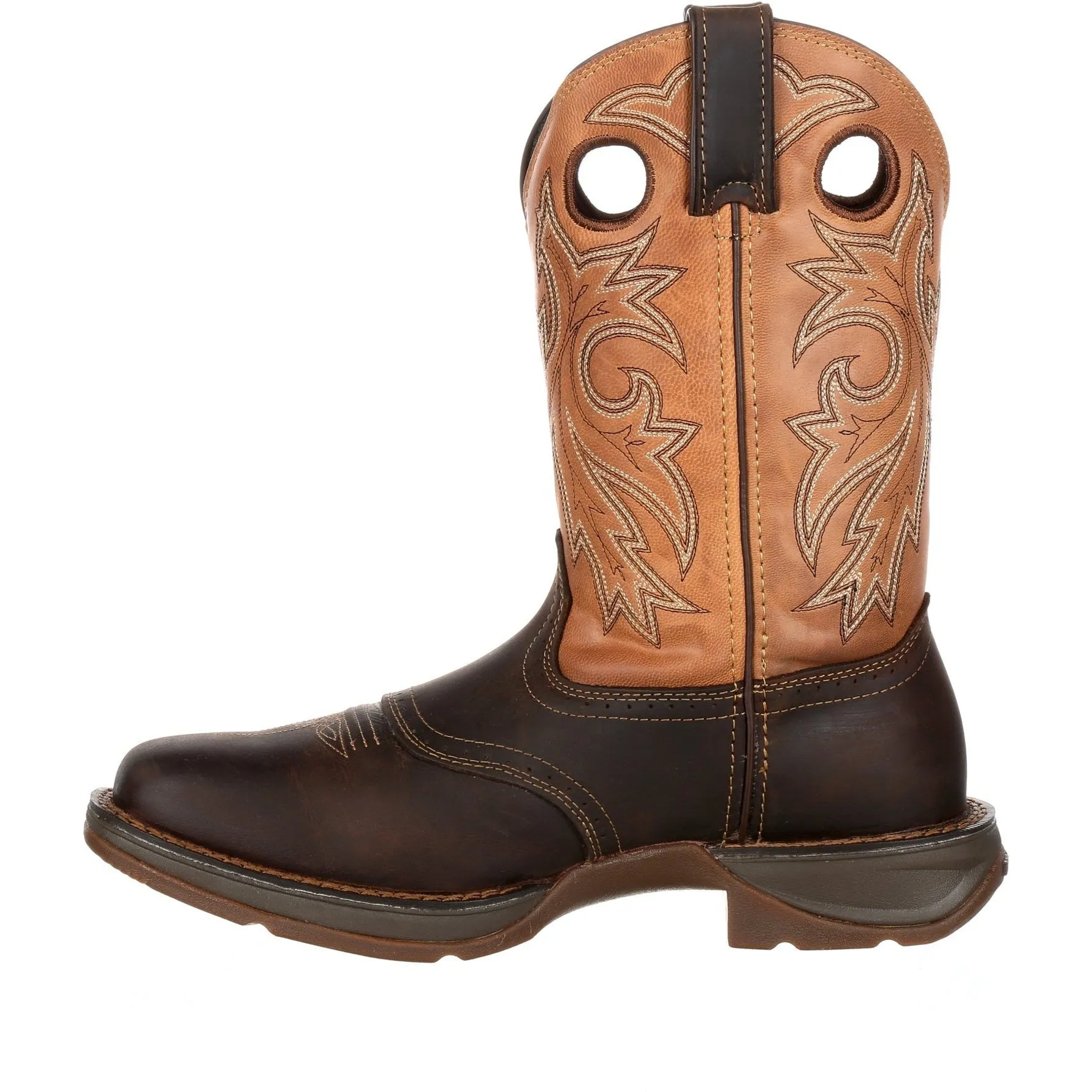 Durango Men's Rebel 11" Steel Toe WP Western Boot- Brown/Tan- DB019