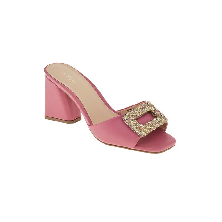 Embellished Brooch Heeled Sandal BCM 136