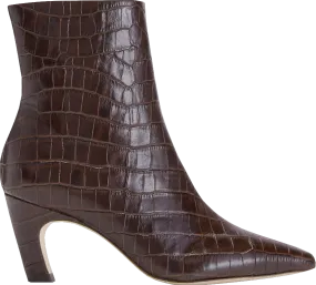 EVERLANE Brown Crocodile Embossed Leather The Banana Heel Boot Us9 UK 6.5 EU 39.5 👠