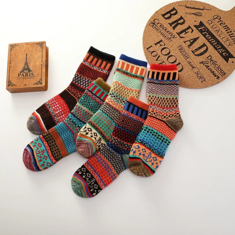 Female Knitted Casual Vintage Thick Warm Socks