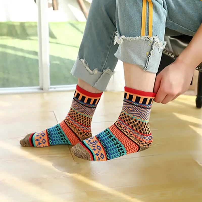 Female Knitted Casual Vintage Thick Warm Socks