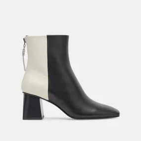 FIFI H2O WIDE BOOTIES BLACK WHITE LEATHER