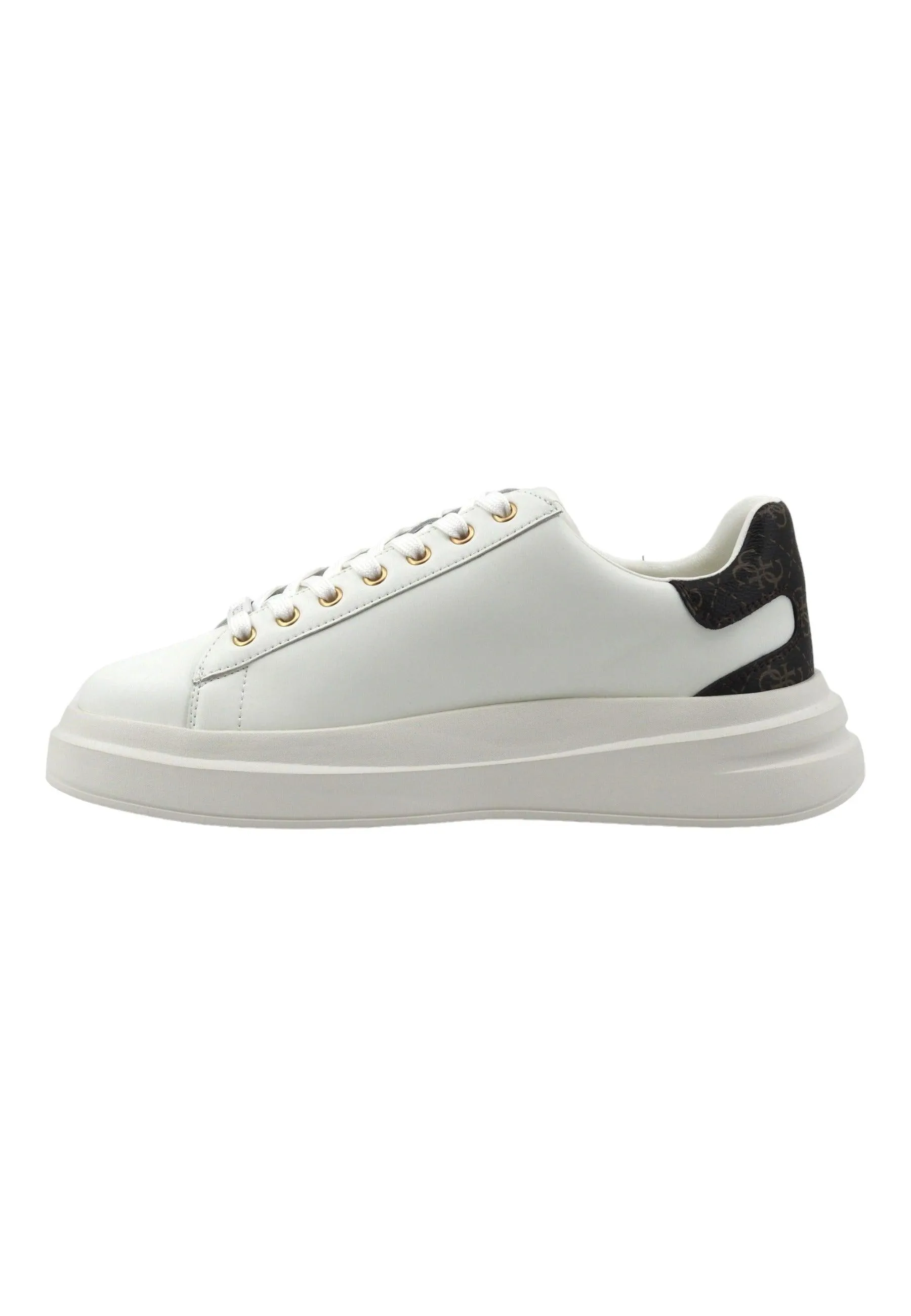 GUESS Sneaker Uomo White Brown Ochre FMPVIBLEA12