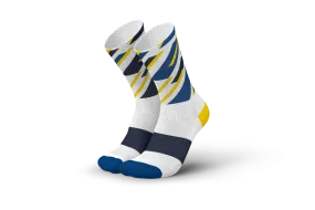 INCYLENCE Running Dashes White Blue Long Sock