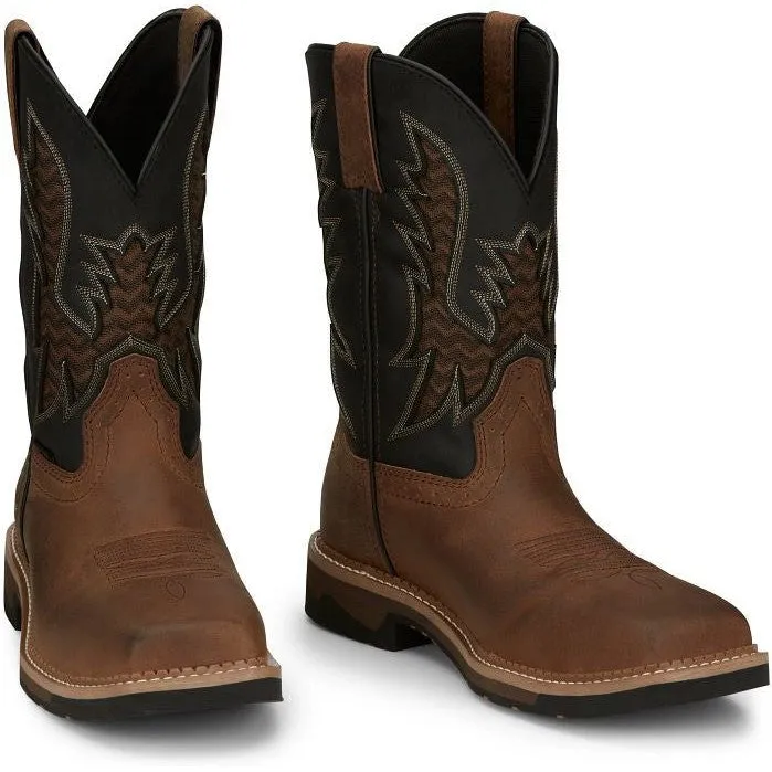 Justin Men's Bolt 11" Nano CT Western Work Boot -Brown- SE4113