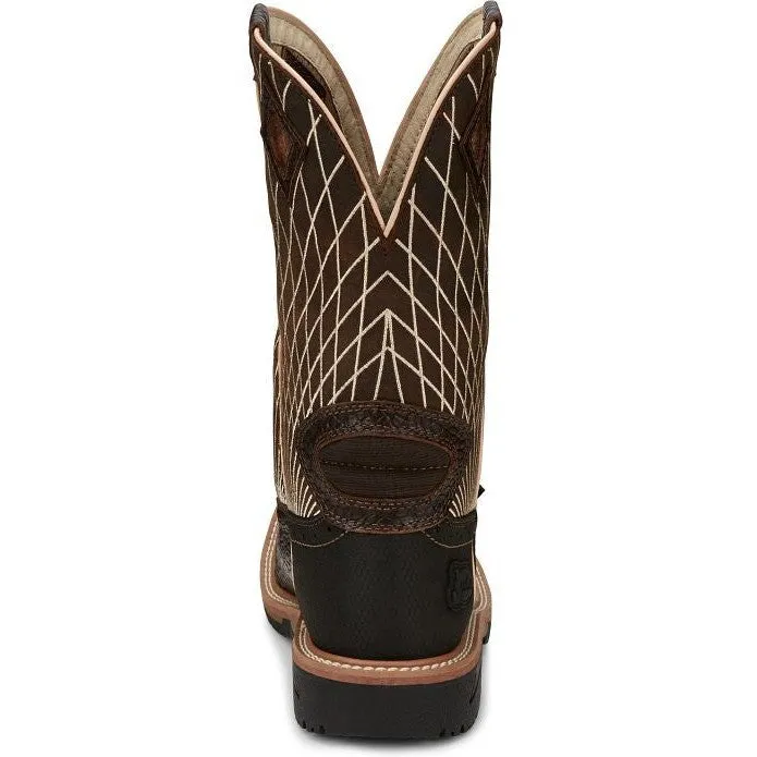 Justin Men's Derrickman 12 CT Western Work Boot -Brown- SE4833