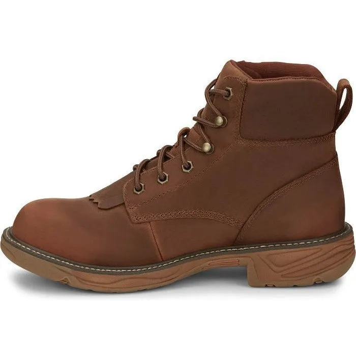 Justin Men's Rush 6 Waterproof Western Work Boot -Brown- SE465