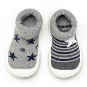 Komuello Baby Shoes - Stars & Stripes - Grey