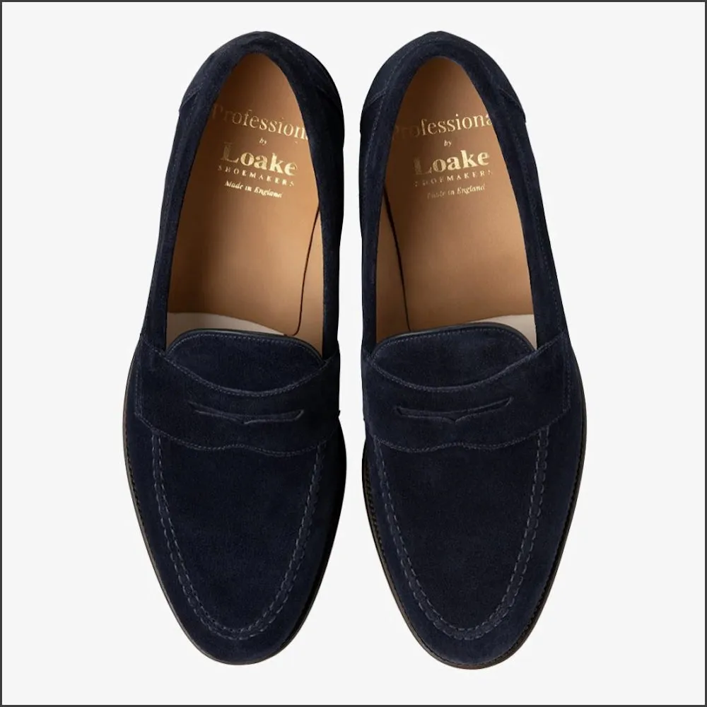 Loake Imperial Navy Suede Penny Loafer*