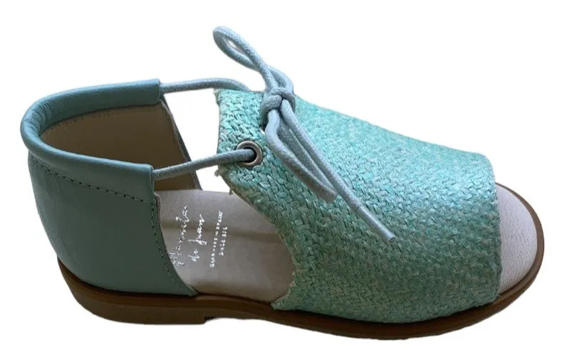 Manuela De Juan Helga Aqua Teal Open Sandal Shoe