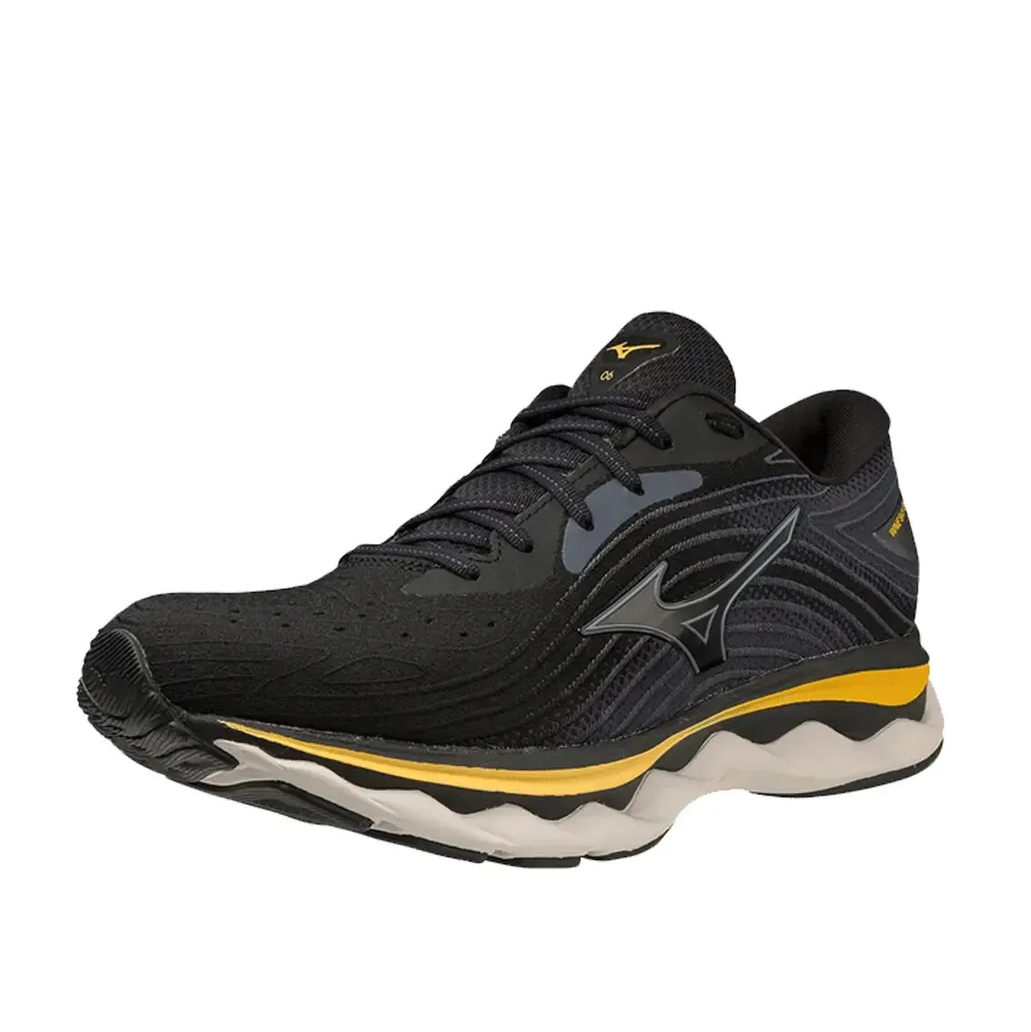 Mens Mizuno Wave Sky 6 - Black / Tradewinds / Gold Fusion