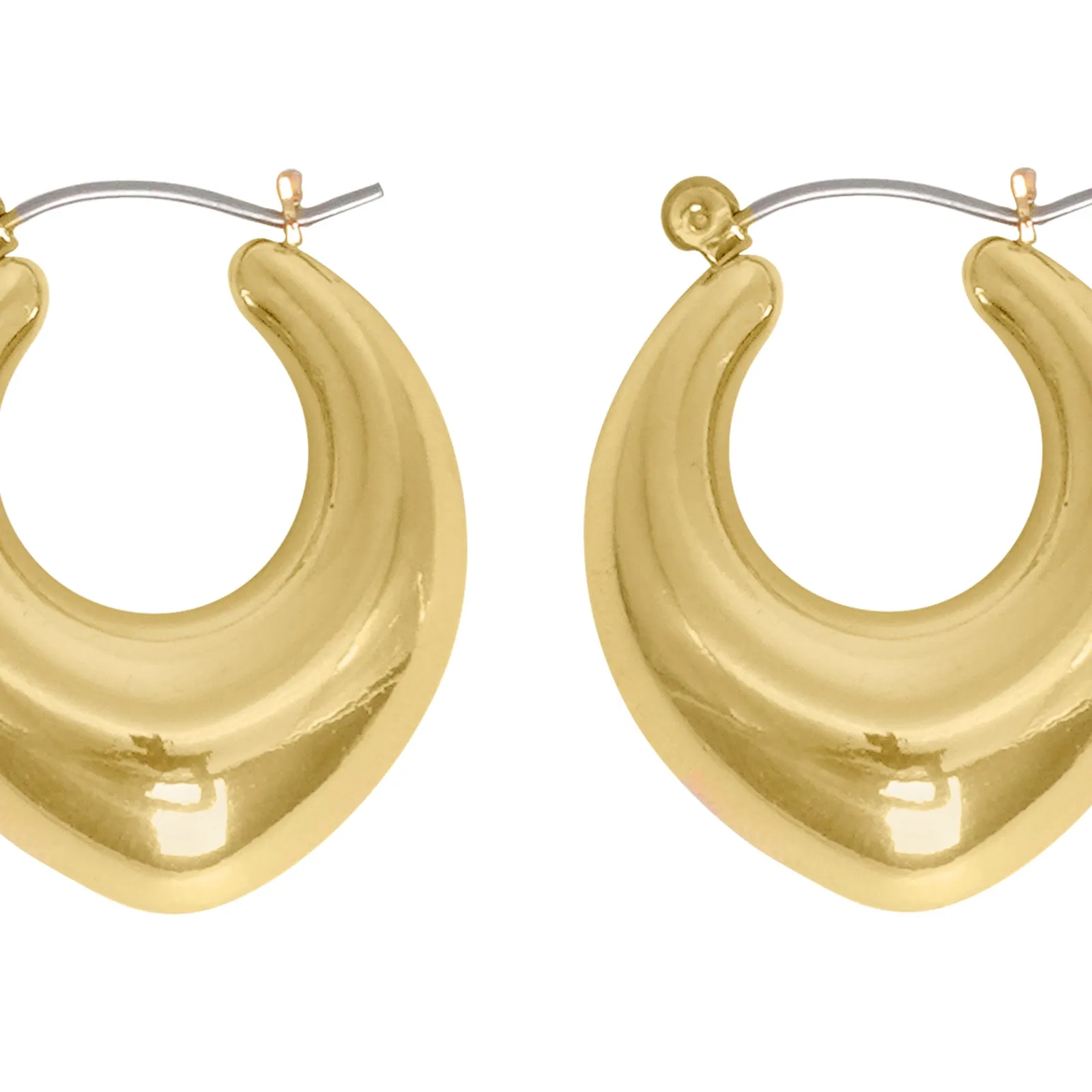 Minimal Drop Shaped Gold Hoops