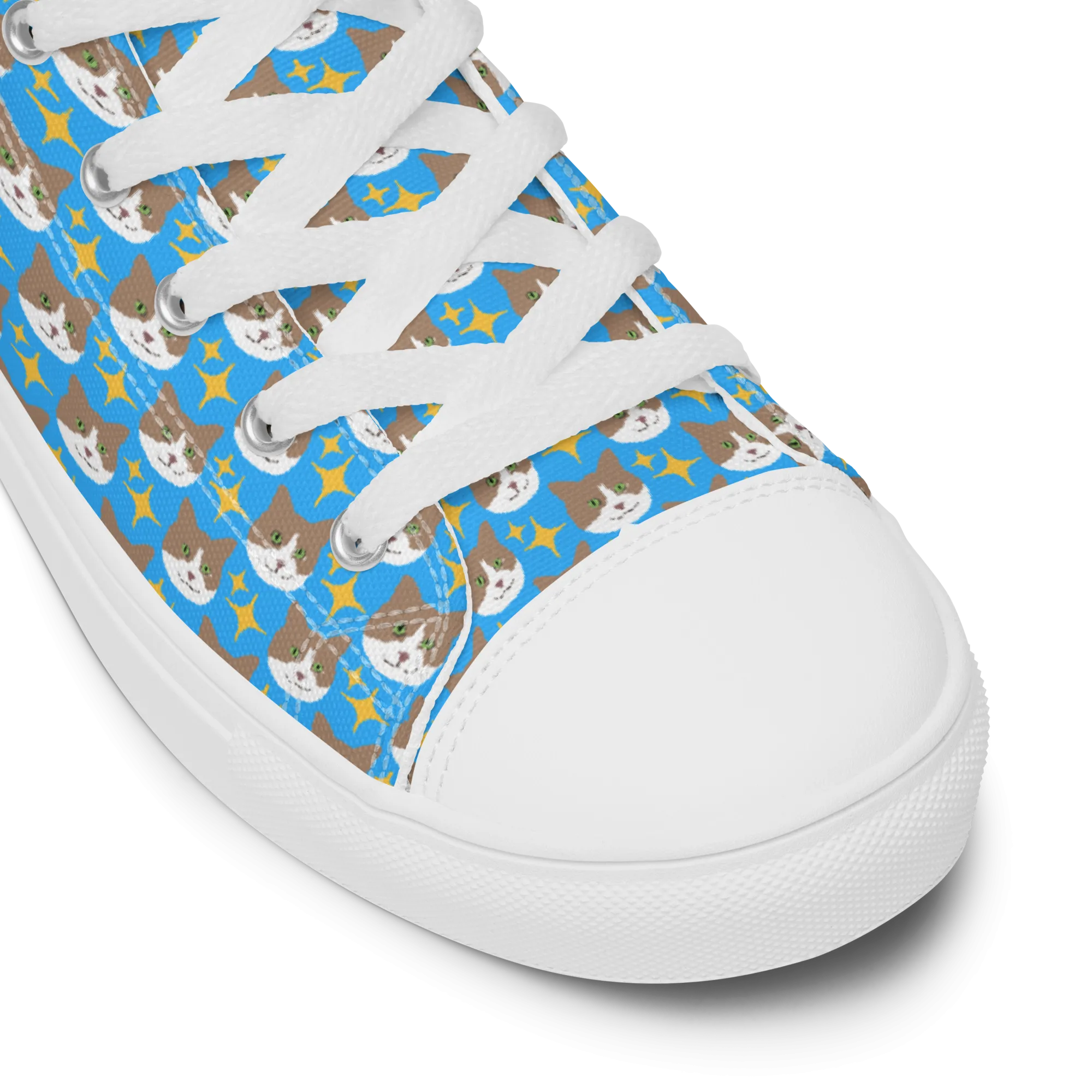 Mr. Peaches the Cat High Top Canvas Shoes (Women's)