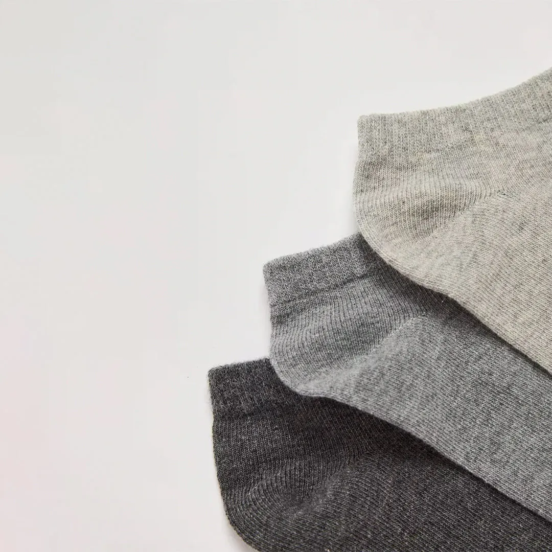 Pack of 3 Plain Color Short Socks