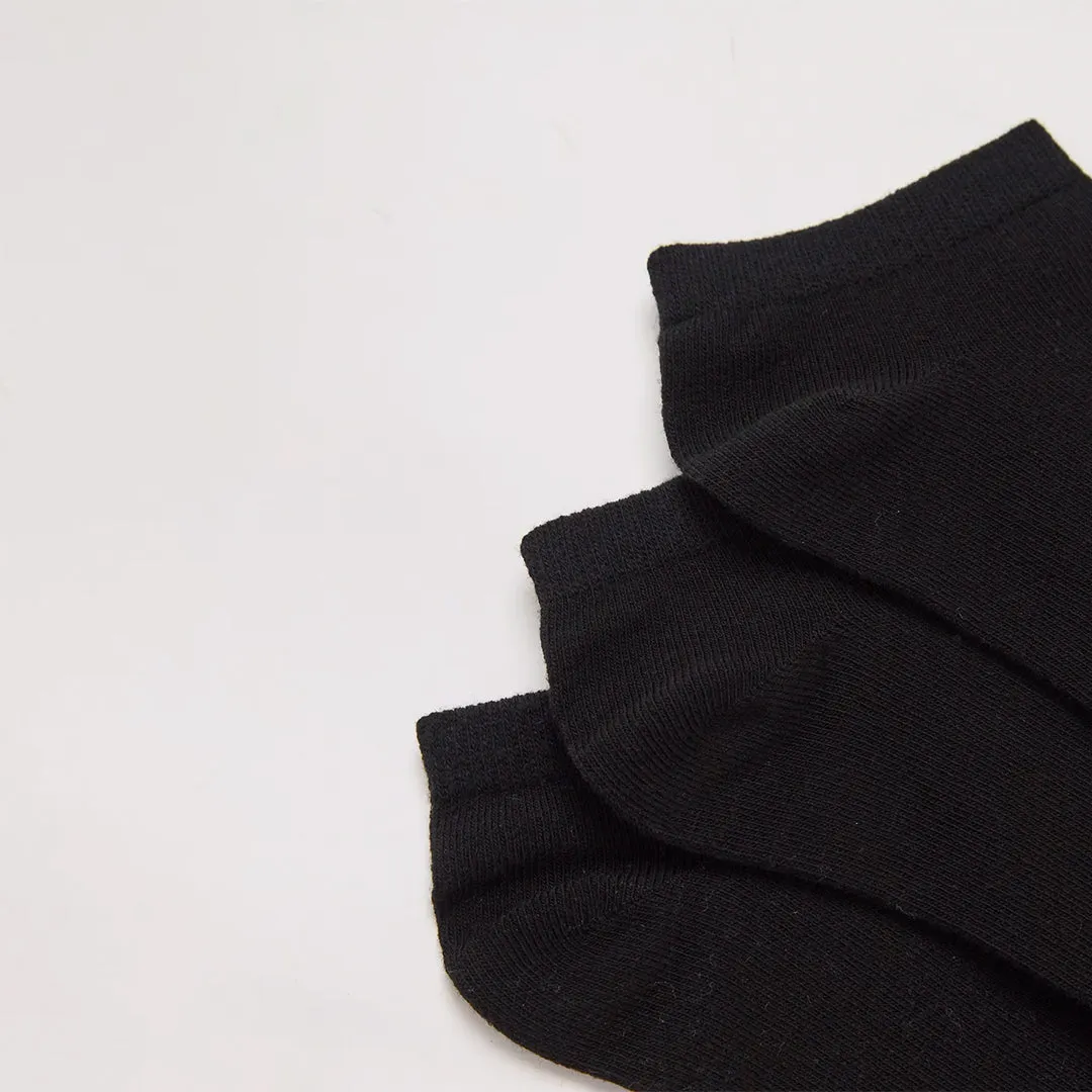 Pack of 3 Plain Color Short Socks