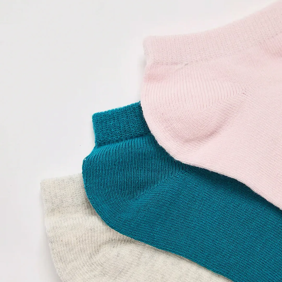 Pack of 3 Plain Color Short Socks