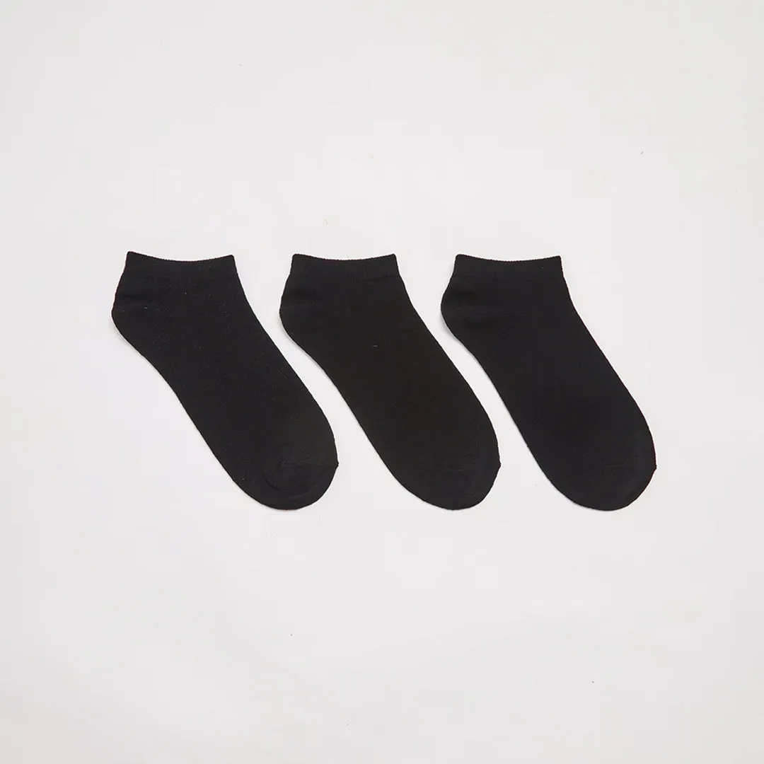 Pack of 3 Plain Color Short Socks