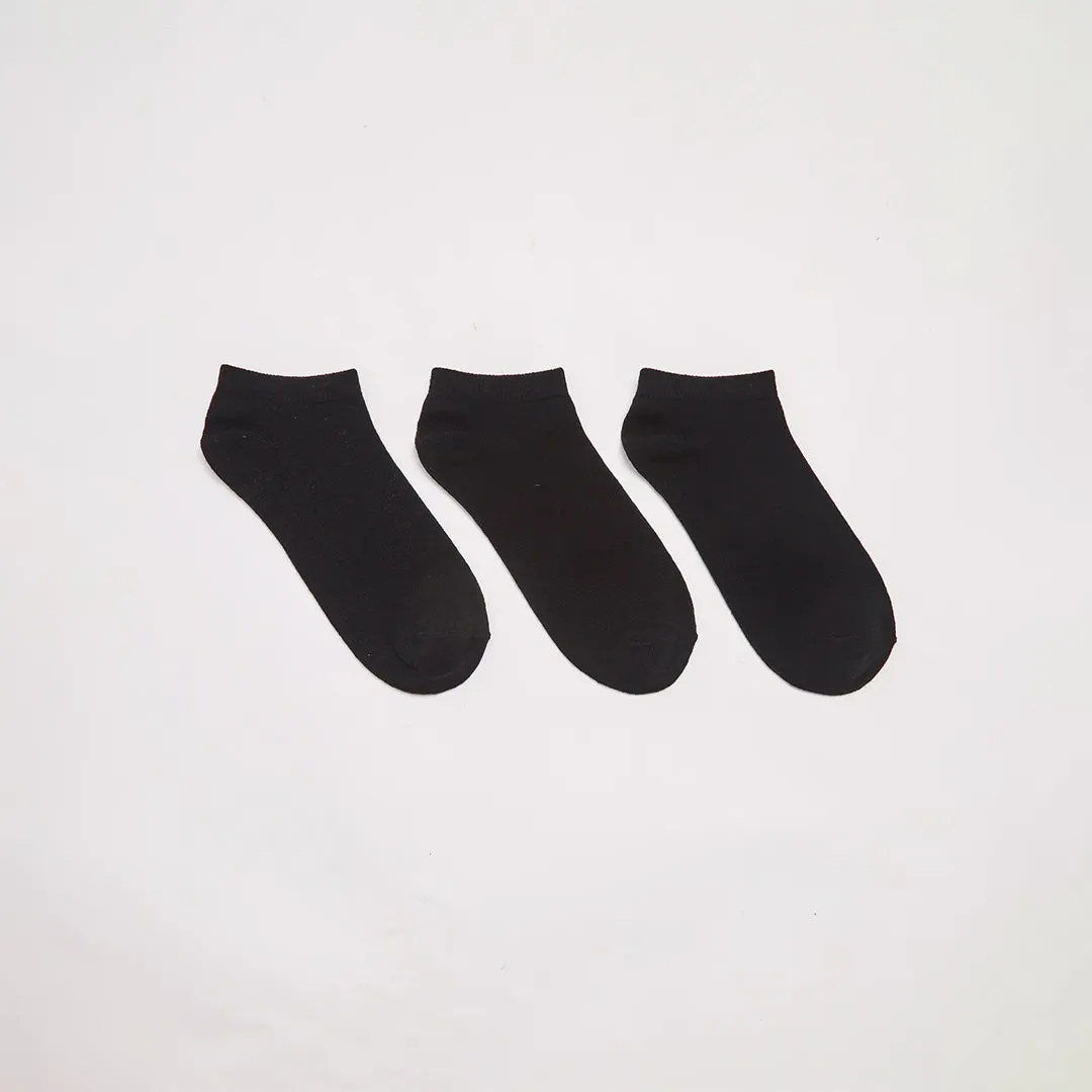 Pack of 3 Plain Color Short Socks