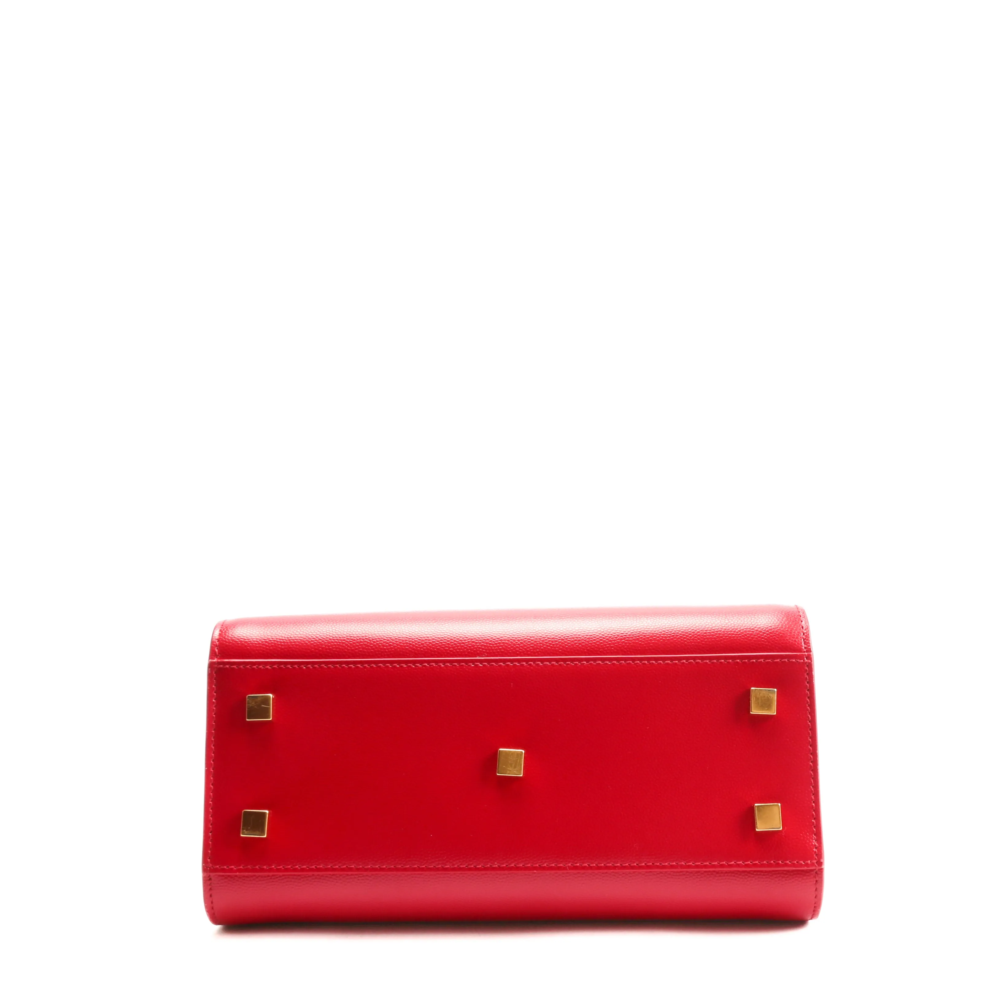 SAINT LAURENT Small Monogram Uptown Tote - Red