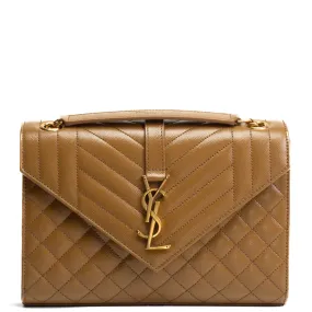 SAINT LAURENT Triquilt Medium Envelope Bag - Olive