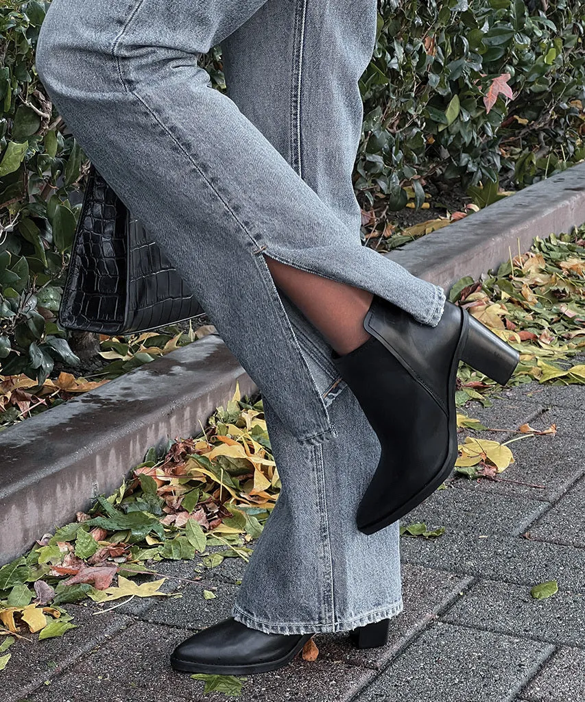 SPADE BOOTIES BLACK LEATHER