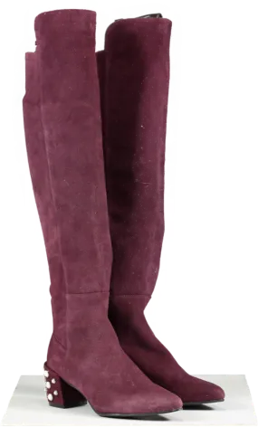 Stuart Weitzman Red Suede Knee High Boot In Bordeaux UK 2 EU 35 👠